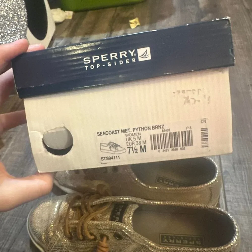 Sperry Women's Gold and Silver Trainers